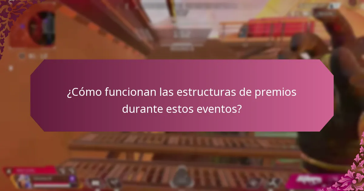 ¿Cómo funcionan las estructuras de premios durante estos eventos?