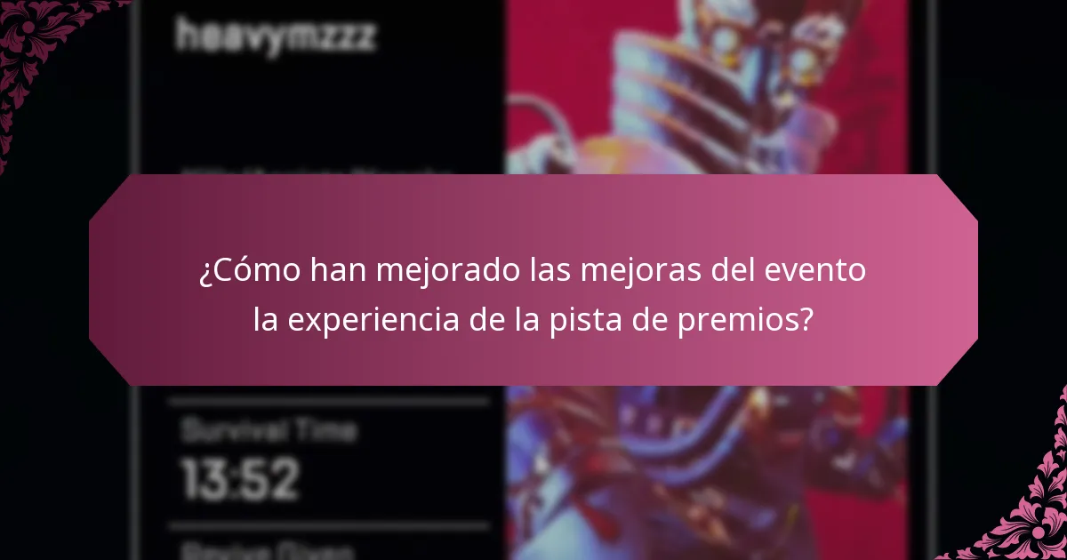 ¿Cuáles son las actualizaciones y cambios recientes en la Pista de Premios del Evento?