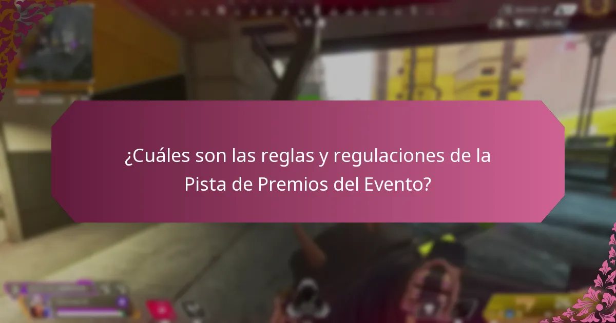 ¿Cuáles son las preguntas comunes sobre la Pista de Premios del Evento?
