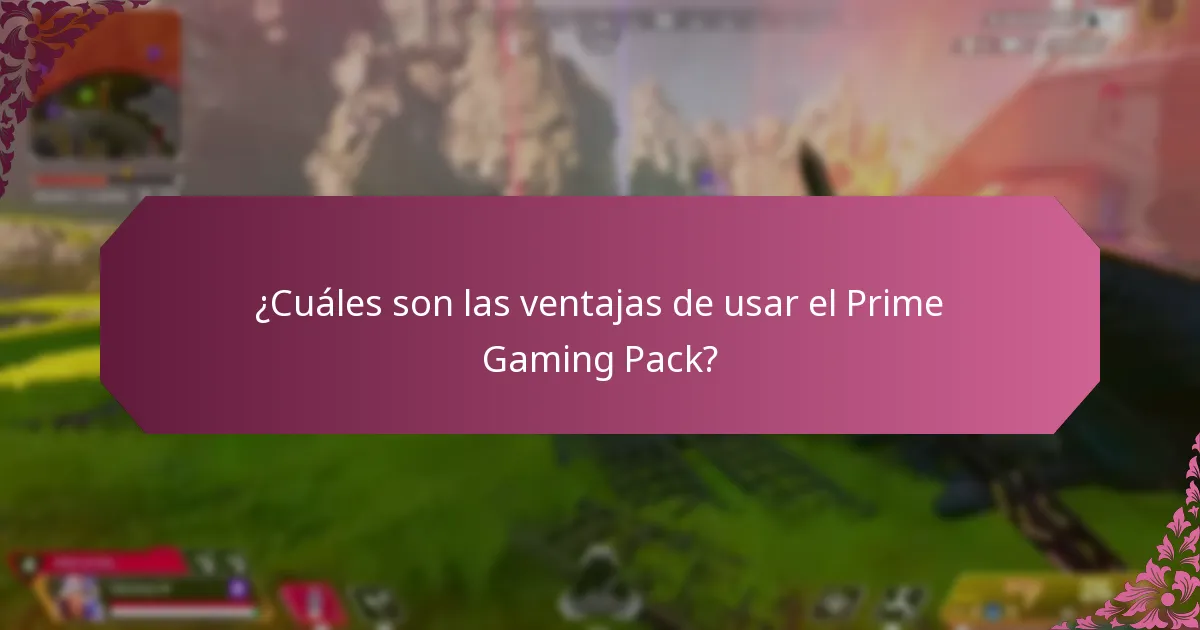 ¿Qué mejoras en el juego se incluyen en el Prime Gaming Pack?