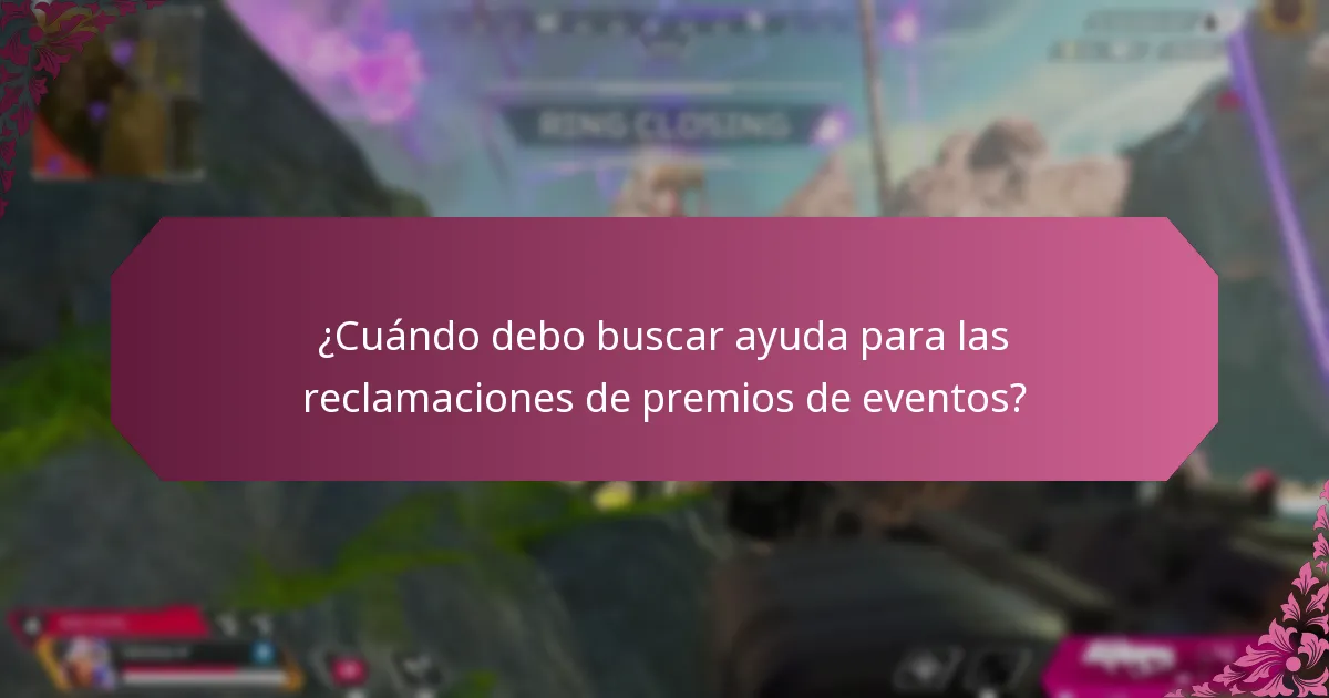 ¿Qué herramientas de solución de problemas pueden ayudar con las reclamaciones de premios de eventos?