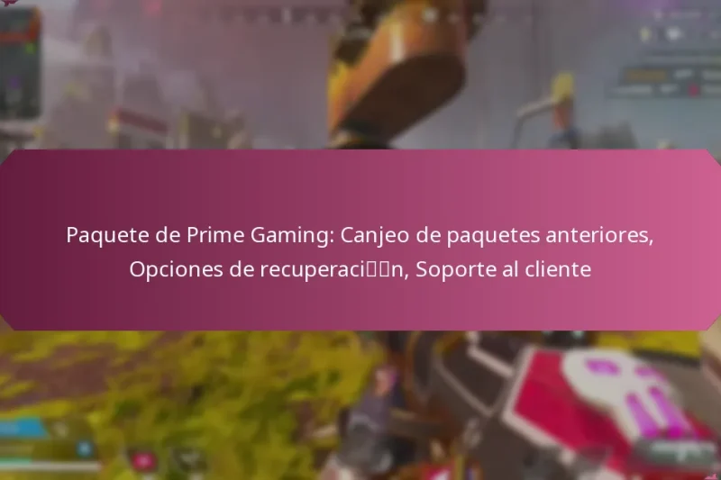 Paquete de Prime Gaming: Canjeo de paquetes anteriores, Opciones de recuperación, Soporte al cliente