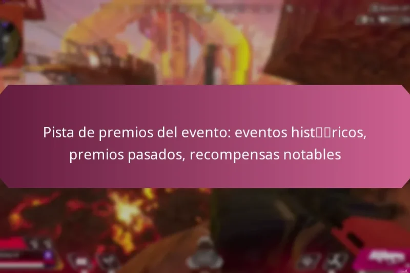 Pista de premios del evento: eventos históricos, premios pasados, recompensas notables